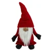 13.5" Red And Gray Portly Smiling Gnome Table Top Christmas Figure