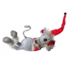 15" Red And Gray Relaxing Mouse Christmas Tabletop Figure