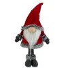 19.5" Red And Gray Standing Santa Gnome With Faux Fur Trim