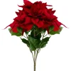 20" Red And Green Artificial Poinsettia Christmas Pick