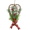 20" Red And Green Cedar And Berries Twig Snowshoes Christmas Wall Decor