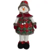 24" Red And Green Jolly Plush Girl Snowman Christmas Figure