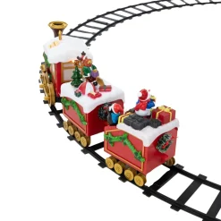 Red And Green Led Lighted Musical And Animated Christmas Train