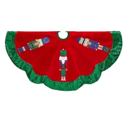 48" Red And Green Nutcracker Christmas Tree Skirt