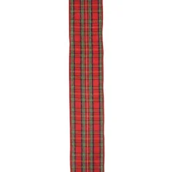 Red And Green Plaid Wired Christmas Craft Ribbon 2.5" X 10 Yards