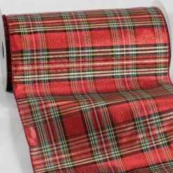 Red And Green Plaid Wired Edge Craft Ribbon 9" X 20 Yards