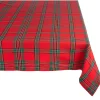 84" Red And Green Rectangular Holiday Plaid Tablecloth