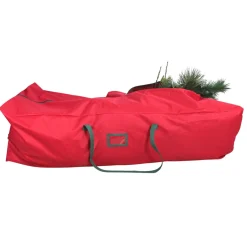 7.5' Red And Green Rolling Artificial Christmas Tree Storage Bag