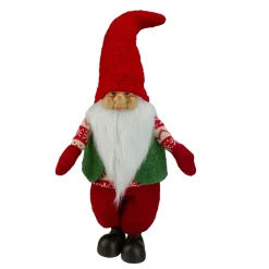 23" Red And Green Santa Christmas Gnome Tabletop Figure
