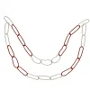 36" Red And Silver Round Loops Christmas Chain Garland - Unlit