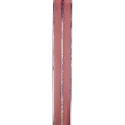 Red And Silver Striped Christmas Wired Craft Ribbon 2.5" X 10 Yards