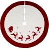 48" Red And White Christmas Reindeer Tree Skirt