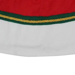 48" Red And White Contemporary Christmas Tree Skirt