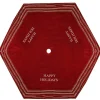 56" Red And White 'Happy Holidays' Christmas Tree Skirt With Striped Trim