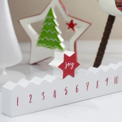 24" Red And White "Joy" Christmas Countdown Advent Calendar
