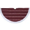 48" Red And White Knitted Snowflake Lodge Christmas Tree Skirt