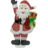 32" Red And White Lighted Waving Santa With Gifts Christmas Outdoor Decoration