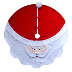 52" Red And White Santa Claus Head Christmas Tree Skirt