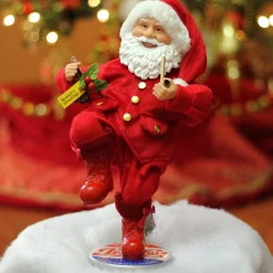 12" Red And White Santa Claus Standing On Pepsi-Cola Bottle Cap Christmas Figurine