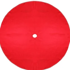 48" Red And White Shell Reversible Christmas Tree Skirt