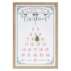 22" Red And White "Sleeps 'Til Christmas" Christmas Countdown Wall Sign