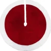 60" Red And White Solid Round Christmas Tree Skirt