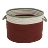 16" Red And White Striped Round Braided Christmas Basket