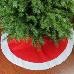 48" Red And White Traditional Christmas Tree Skirt