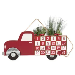 18" Red And White Tree Truck Christmas Advent Calendar