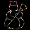 15" Red And Yellow Lighted Snowman Christmas Window Silhouette Decoration