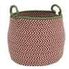 18" Red Braided Chevron Christmas Storage Basket