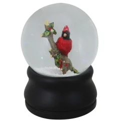 5.75" Red Cardinal On Branch Musical Christmas Snow Globe