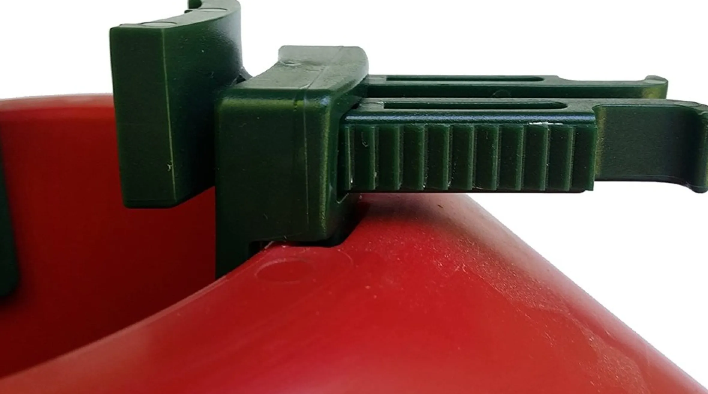 Red Christmas Tree Stand With Clamping System - For Live Trees Up To 10'