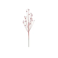 24" Red Flaming Glittered Retro Christmas Spray