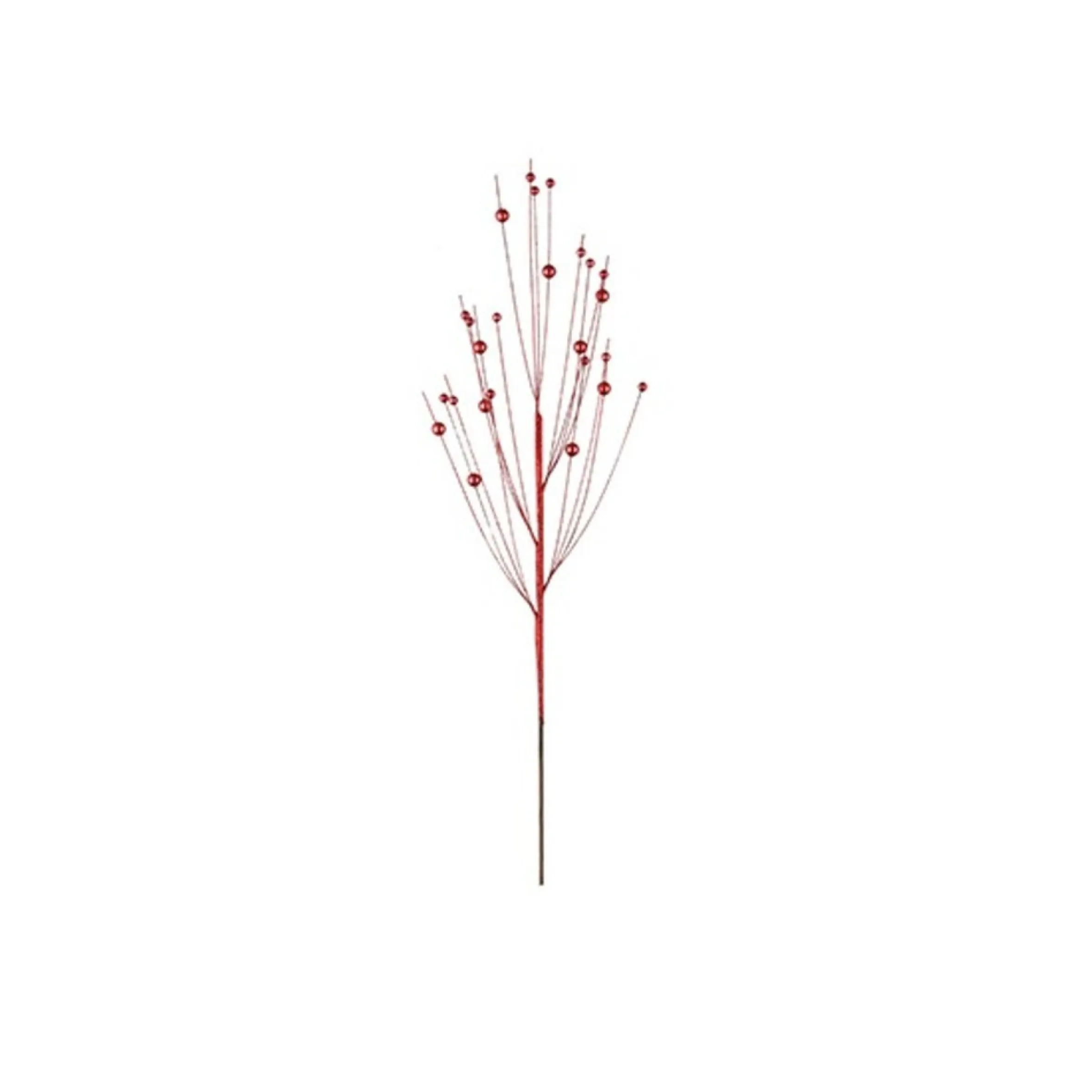24" Red Flaming Glittered Retro Christmas Spray
