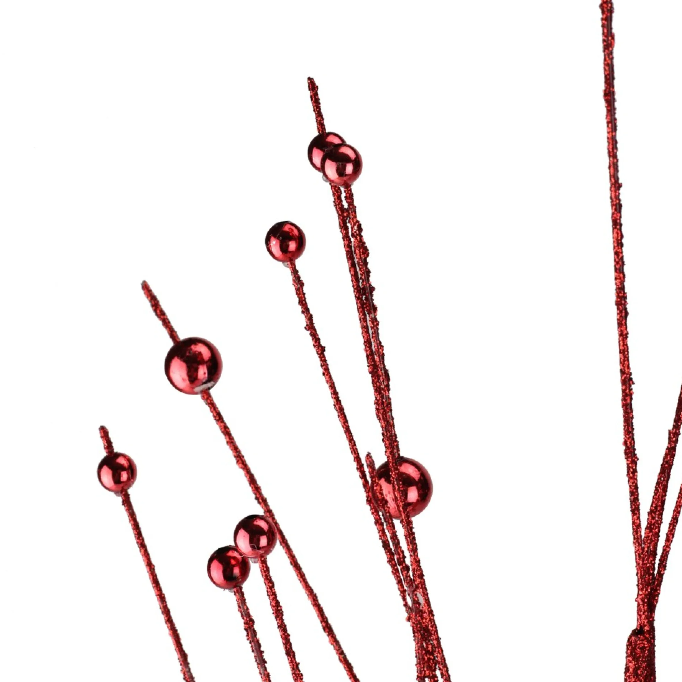 24" Red Flaming Glittered Retro Christmas Spray