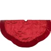 48" Red Glittered Swirl Trimmed Christmas Tree Skirt