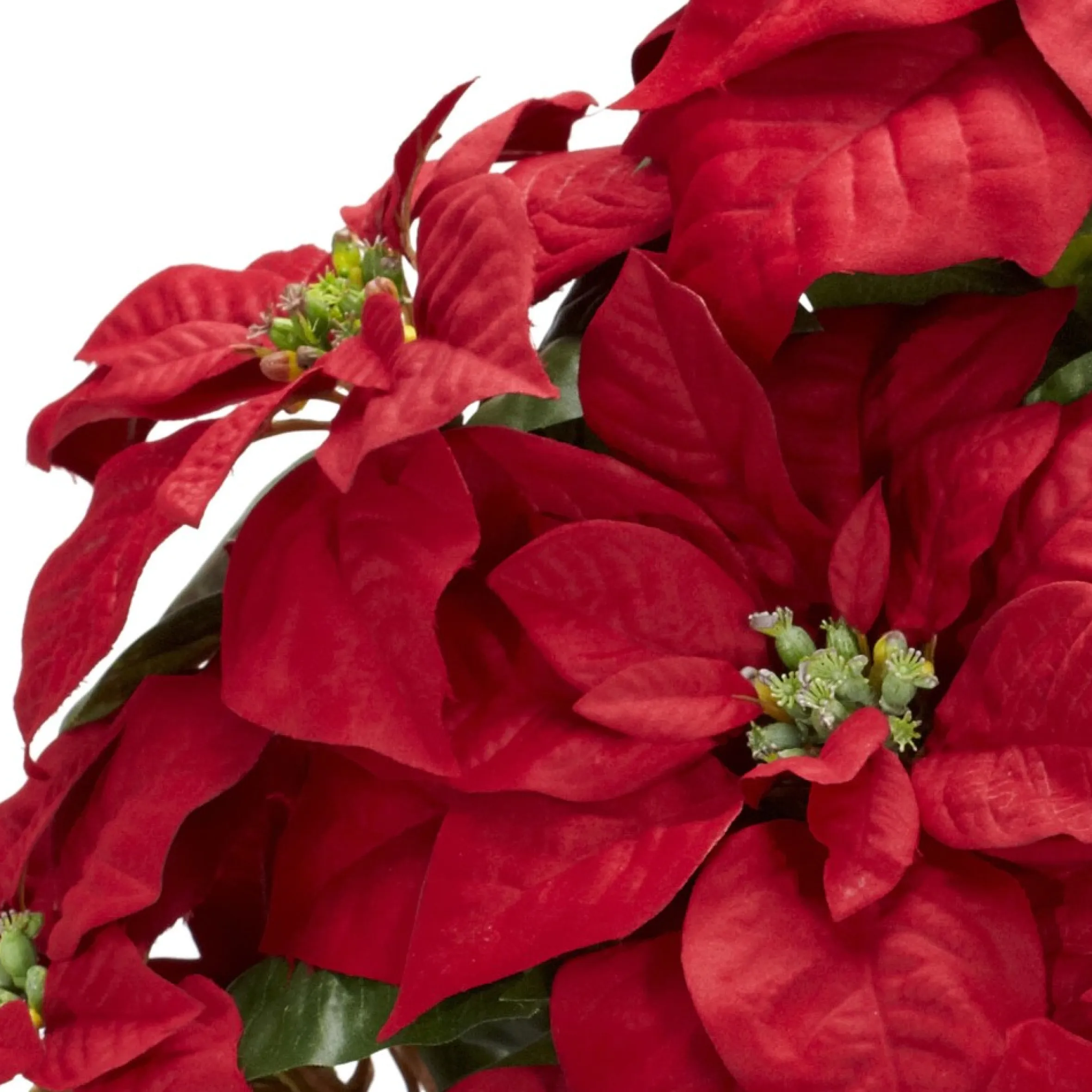 22" Red Poinsettia Silk Christmas Artificial Floral Arrangement With Decorative Planter