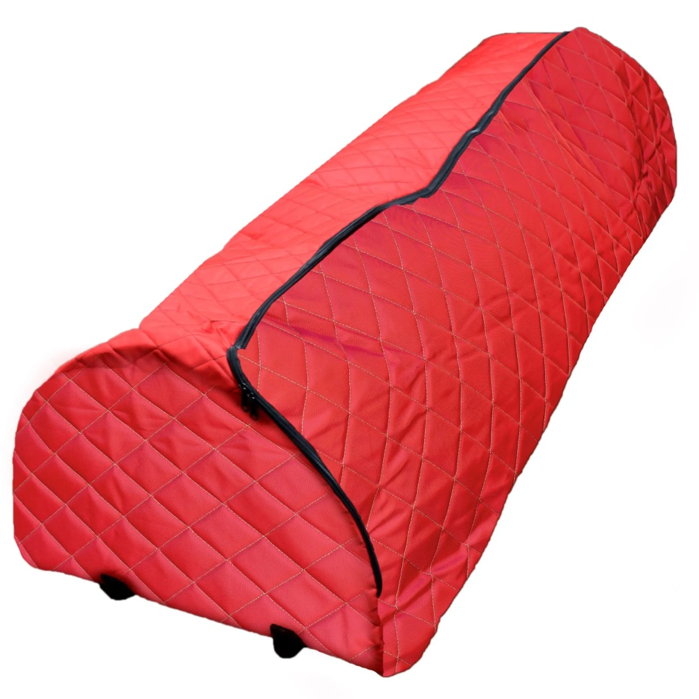 Red Quilted Rolling Christmas Tree Storage Bag For Trees Up To 12Ft