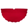 48" Red Scalloped Edge Christmas Tree Skirt