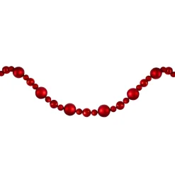 6' Red Shatterproof Ball Artificial Christmas Garland - Unlit