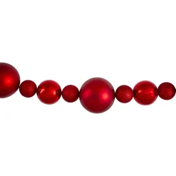 6' Red Shatterproof Ball Artificial Christmas Garland - Unlit