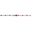 9' Red, Silver And Clear Faceted Beaded Christmas Garland - Unlit