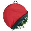 30" Red Unique Christmas Wreath Storage Bag With Direct Suspend