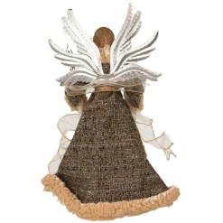 16" Rustic Angel With Dove Christmas Tree Topper, Unlit