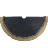 48" Rustic Burlap And Chambray Christmas Tree Skirt