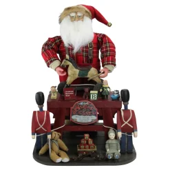 21" Santa Claus The Toy Maker With Work Station Christmas Figurine