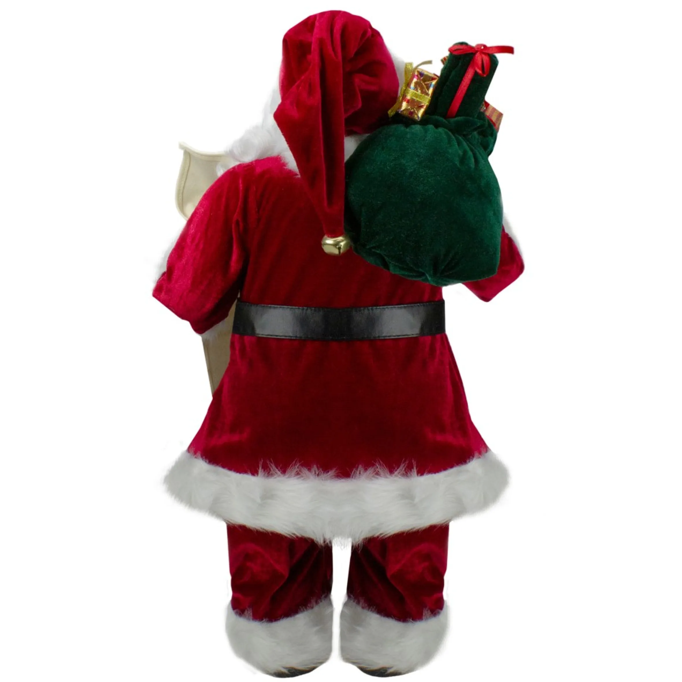 24" Santa Claus With Bag Of Gifts And Naughty Or Nice List Christmas Figure