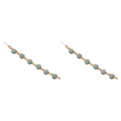 Set Of 2 Blue And Beige Beaded String Christmas Garlands 5.5' X 1.25