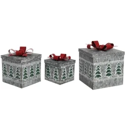 Set Of 3 Christmas Tree Nesting Gift Box Decorations 10"